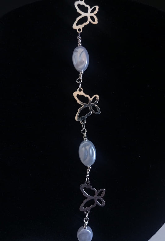 Pulsera Mariposas y Perlas XL